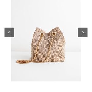 NWT - Rhinestone Mesh Bucket Bag